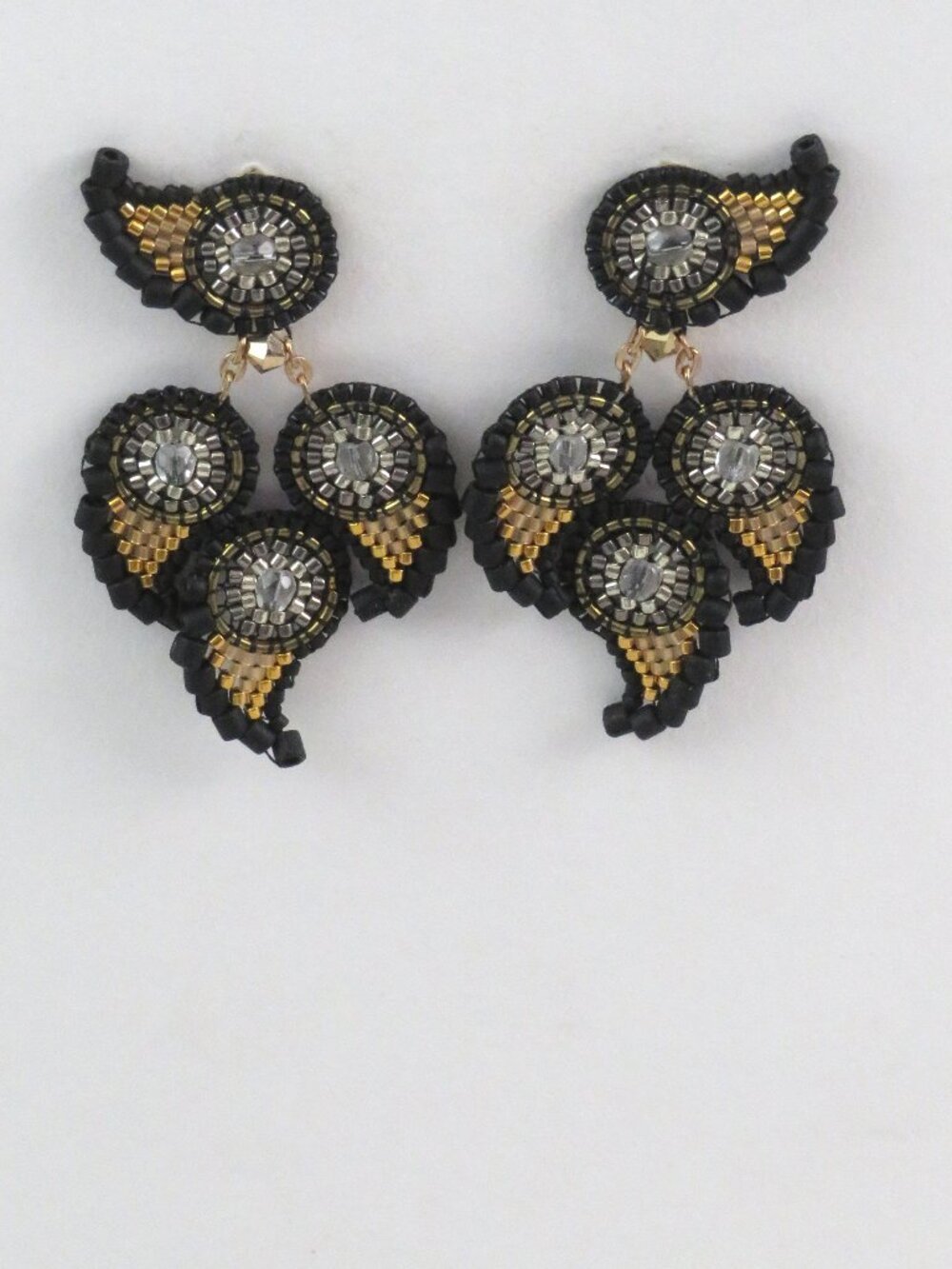 Black Gold Art Deco earrings